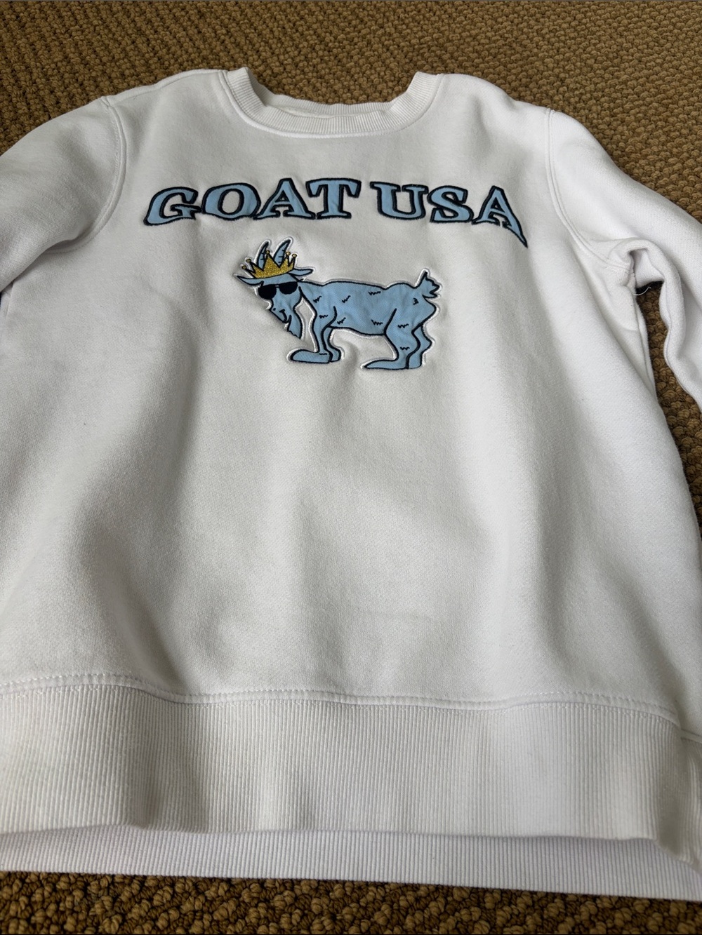 GOAT USA Graphic Crewneck Sweater in White